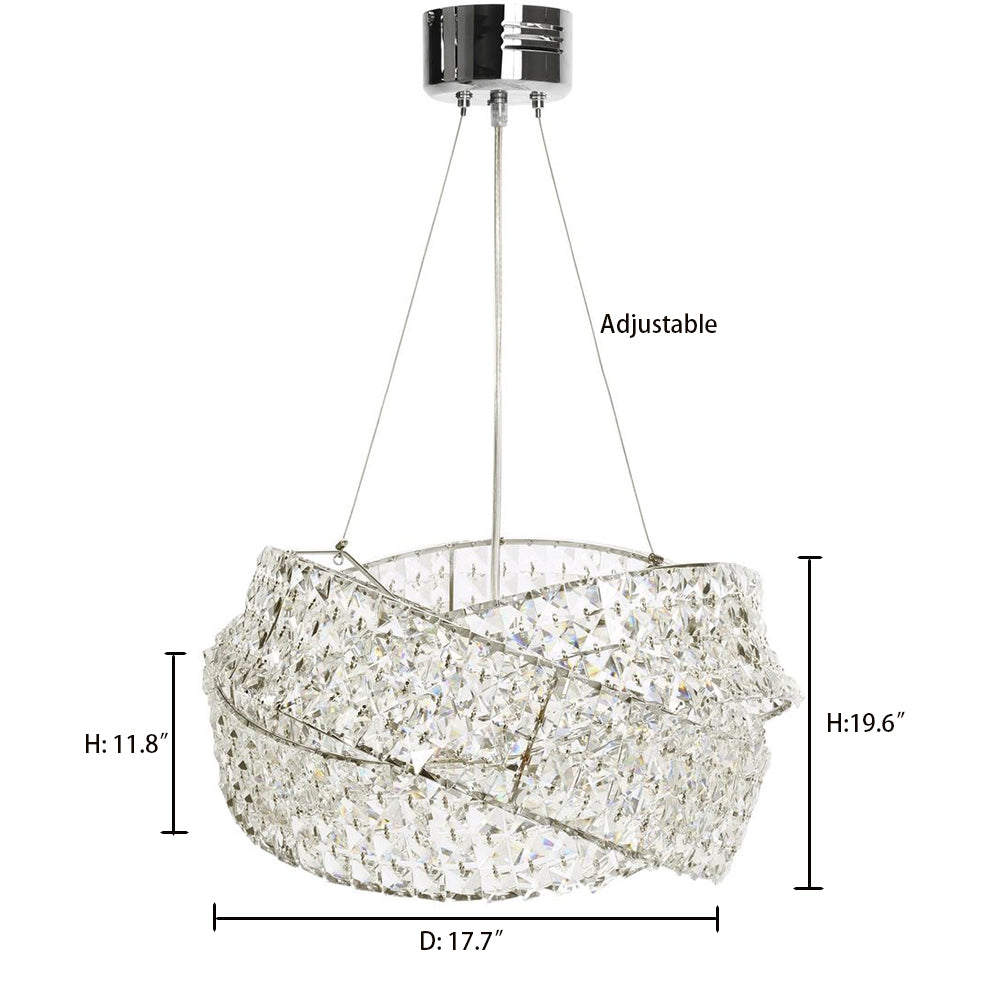Round Crystal Ring Chandelier in Silver / gold Finish for Lowg-Ceiling