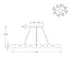 Mahowald Fixed Chandelier DLC53 clean dimension drawing