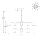 Loryn Chandelier DLC55 clean dimension drawing