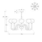 Tebaldi Chandelier DMC37 clean dimension drawing