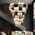 Acrylic Square Designer Tile Chandelier for Foyer and High Ceiling Living Room