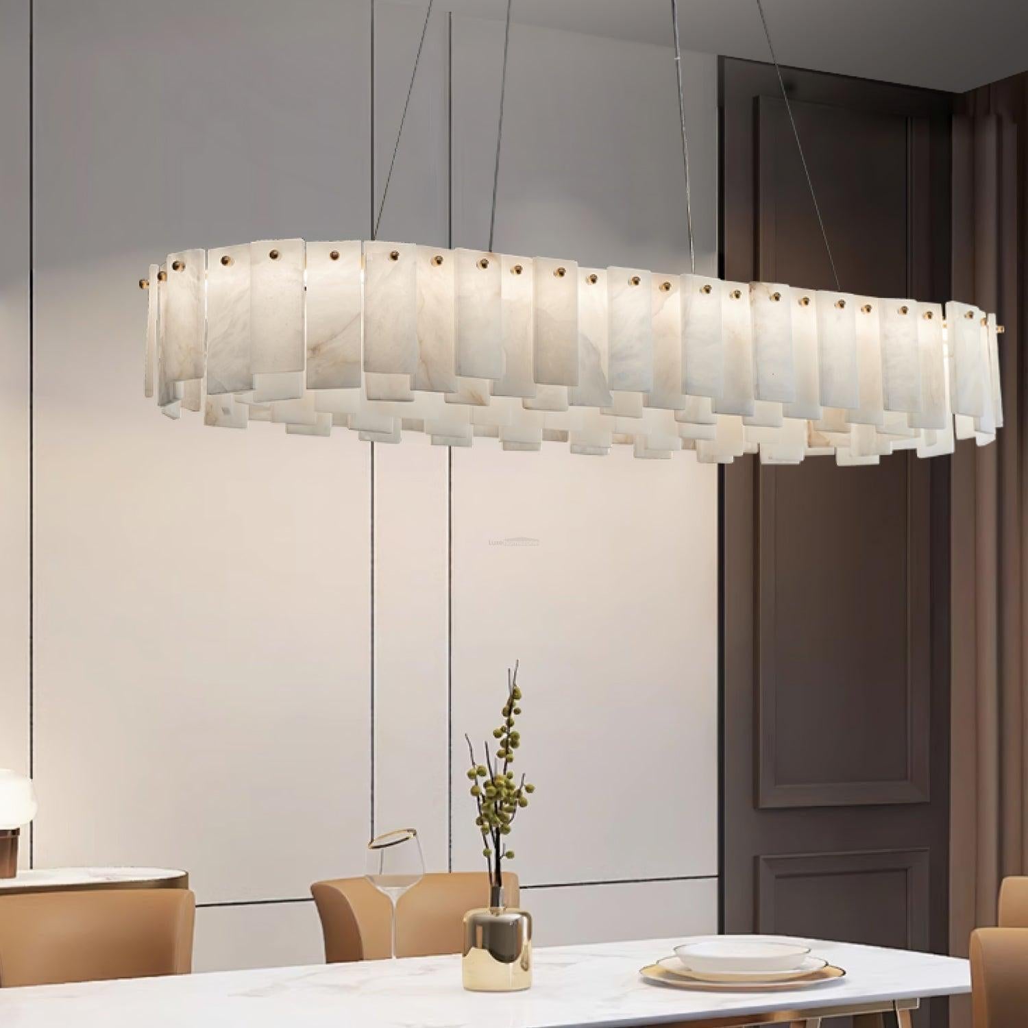 Halos Alabaster Round / square Chandelier