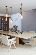 Modern Floating Pears-Inspired Frosted Glass Pendant for High-Ceiling