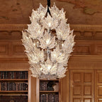 Modern Creative Clear Crystal Maple Leaf Chandelier for Living Room / bedroom