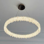 Modern Round Natural Stone Crystal Chandelier