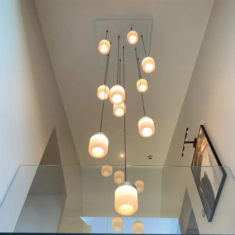 Modern Alabaster Staircase Chandelier for Living Room / staircase / foyer