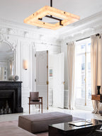 Modern Square Alabaster Chandelier for Living Room / bedroom