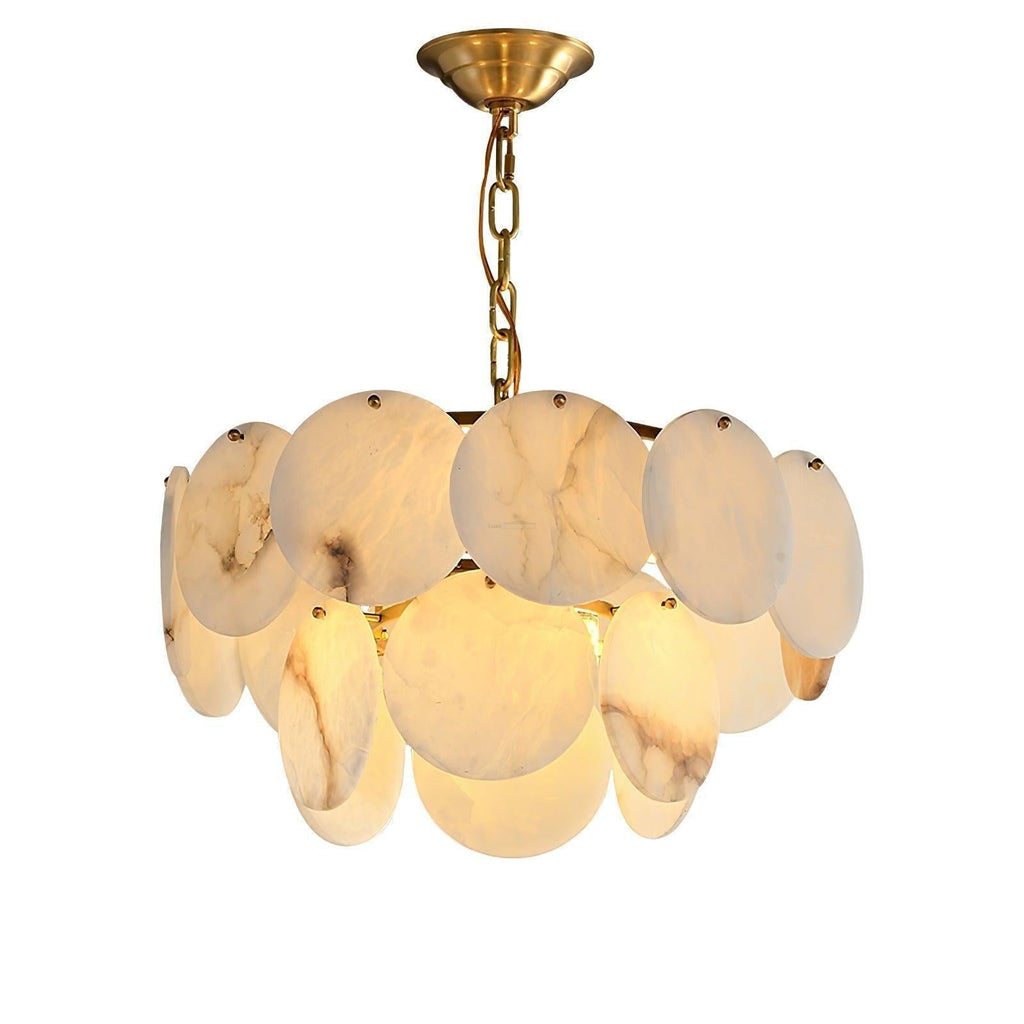 Alabaster Shell Brass Chandelier with 2 / 3 / 4 / 5 / 6 Layer