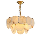 Alabaster Shell Brass Chandelier with 2 / 3 / 4 / 5 / 6 Layer