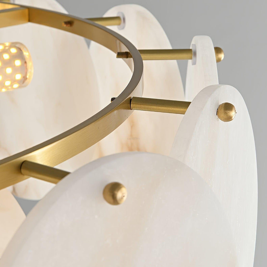 Alabaster Shell Brass Chandelier with 2 / 3 / 4 / 5 / 6 Layer
