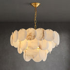 Alabaster Shell Brass Chandelier with 2 / 3 / 4 / 5 / 6 Layer