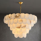 Alabaster Shell Brass Chandelier with 2 / 3 / 4 / 5 / 6 Layer