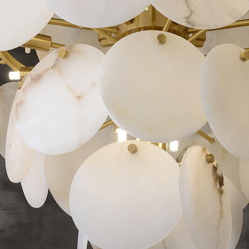 Alabaster Shell Brass Chandelier with 2 / 3 / 4 / 5 / 6 Layer