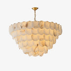 Alabaster Shell Brass Chandelier with 2 / 3 / 4 / 5 / 6 Layer
