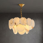 Alabaster Shell Brass Chandelier with 2 / 3 / 4 / 5 / 6 Layer