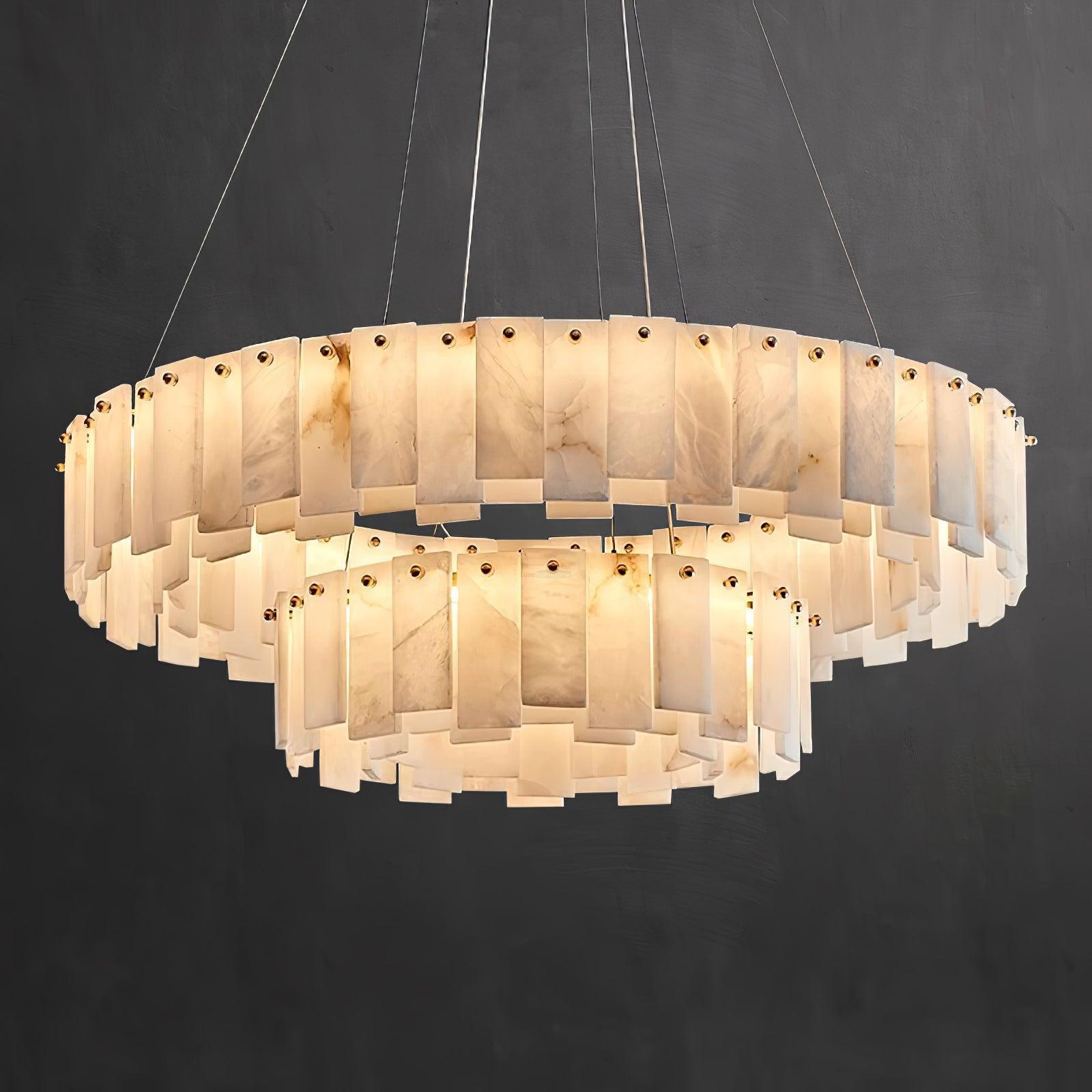 Halos Alabaster Round / square Chandelier