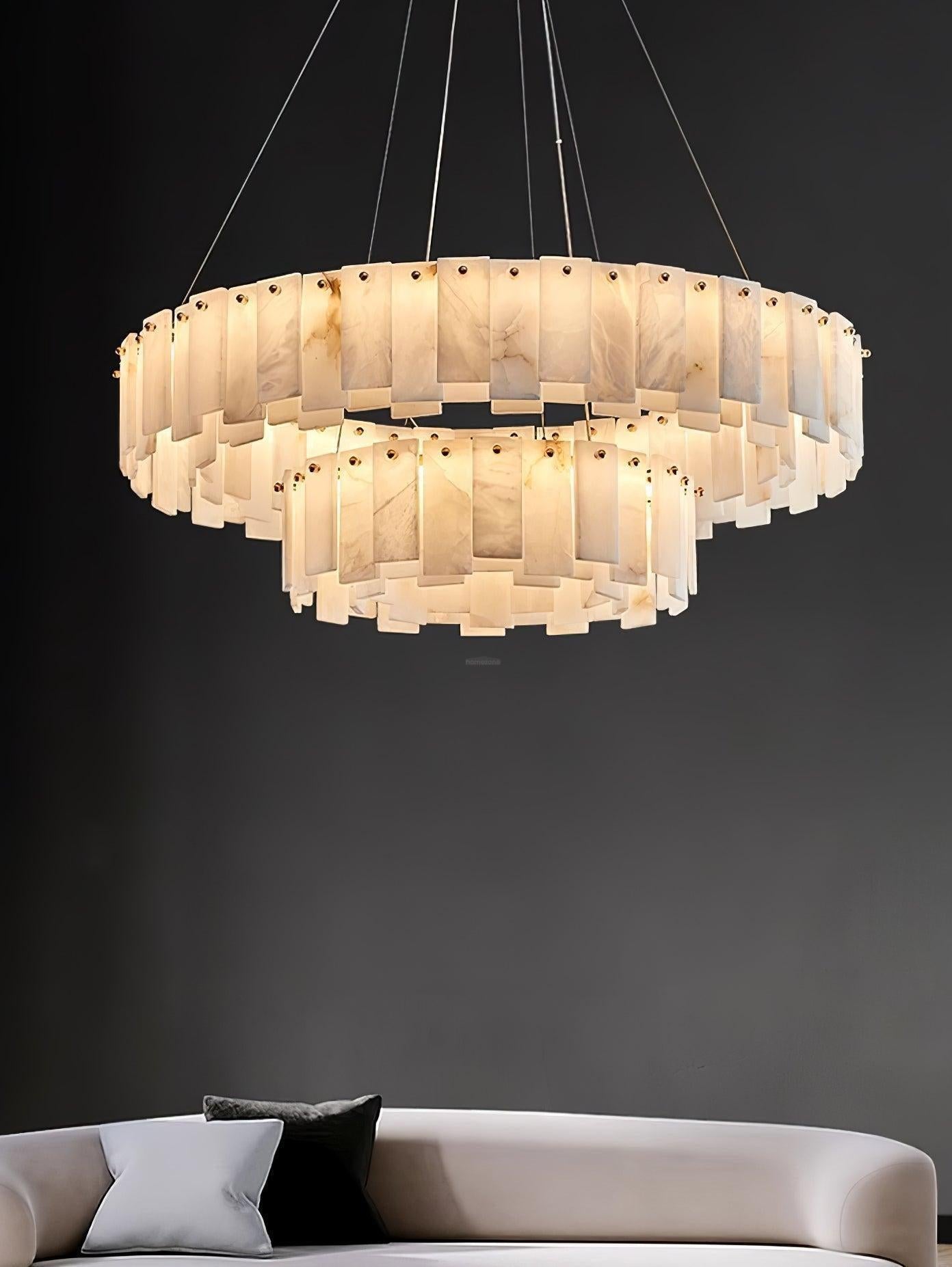 Halos Alabaster Round / square Chandelier