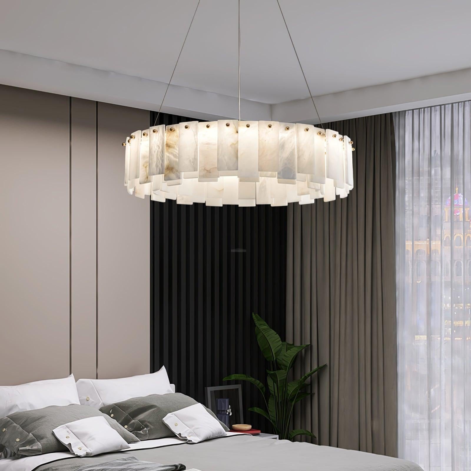 Halos Alabaster Round / square Chandelier