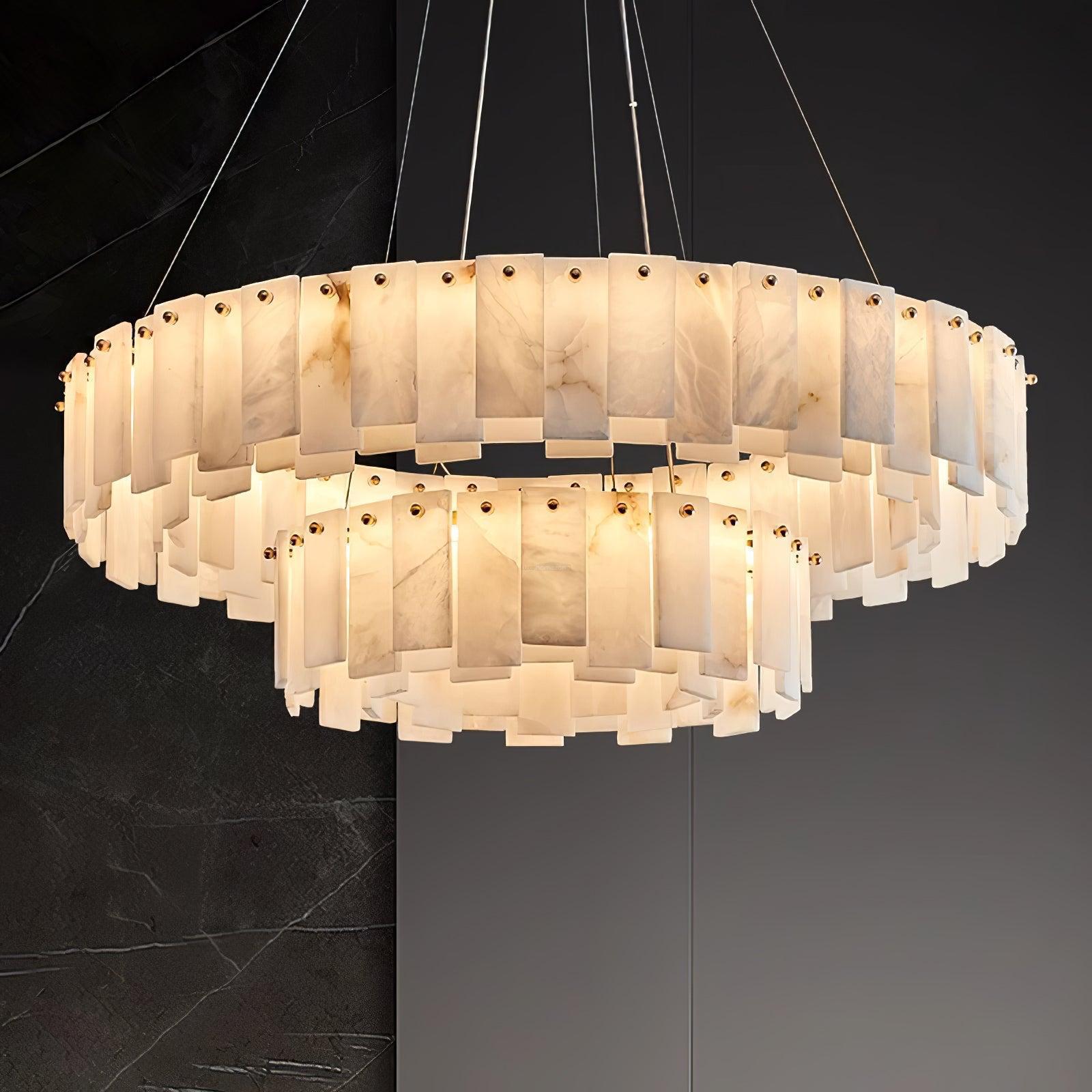 Halos Alabaster Round / square Chandelier