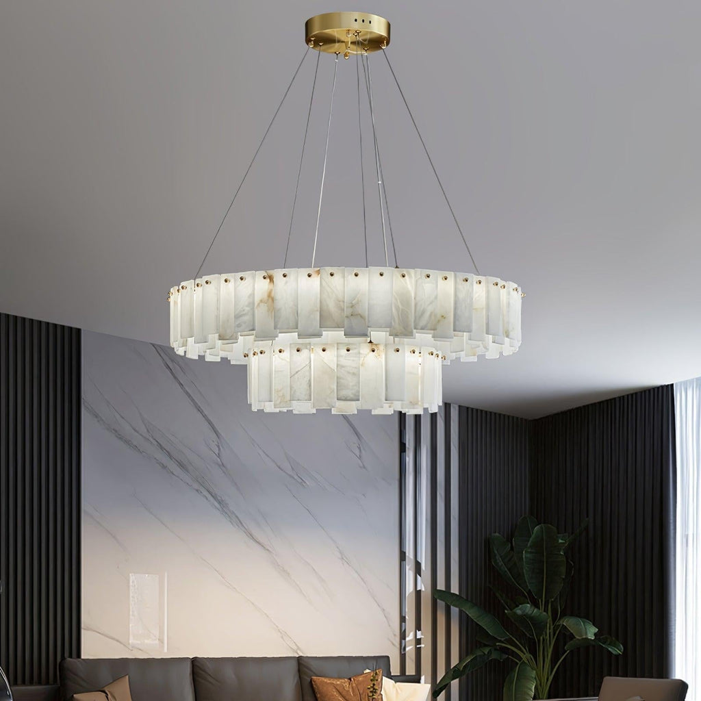 Halos Alabaster Round / square Chandelier