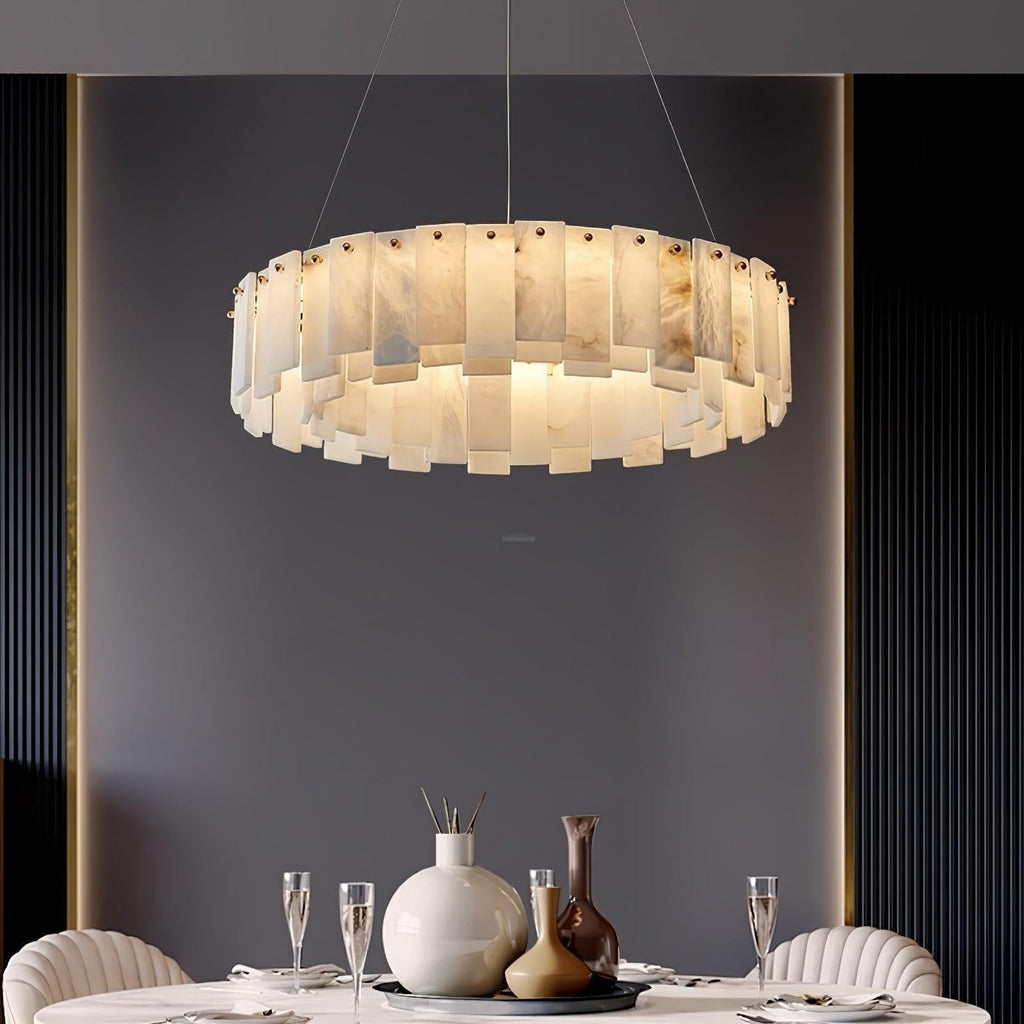 Halos Alabaster Round / square Chandelier