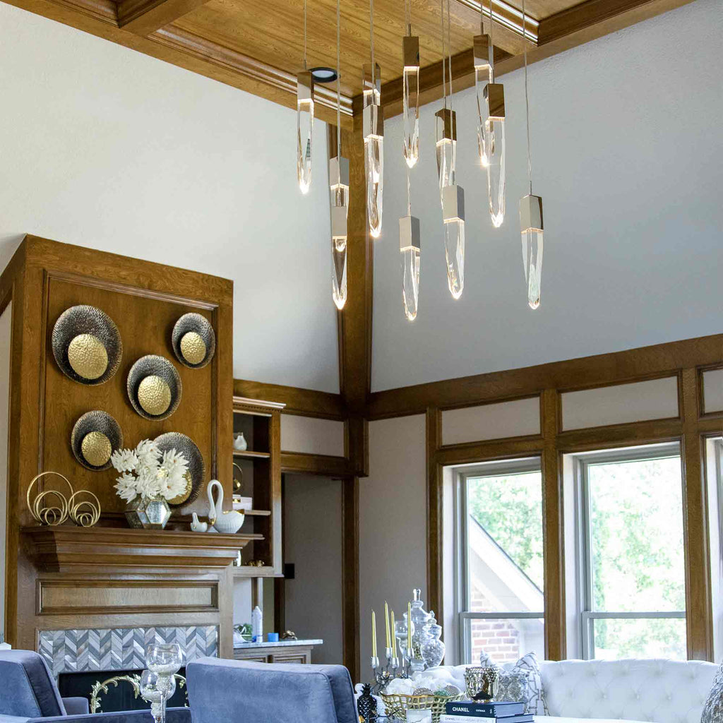 Modern Light Luxury Round / rectangle Ceiling Pendant Light in Black Finish for Kitchen Island / Staircase /
