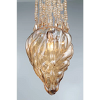 Modern Floating Blown Amber Glass Chandelier for High-Ceiling