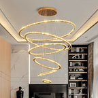 Light Luxury 5 / 6 / 7 Rings Crystal Chandelier for Staircase / foyer / villa