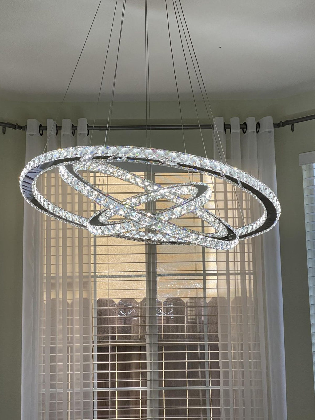 Light Luxury 5 / 6 / 7 Rings Crystal Chandelier for Staircase / foyer / villa