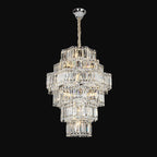 Extra Large Plaza Hall Multi-Tier Crystal Chandelier Foyer Living Room Staircase Ceiling Lighting in Chrome /