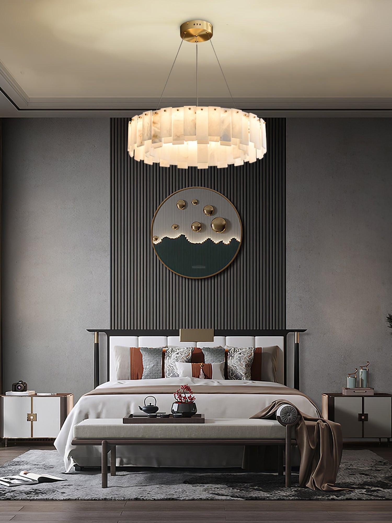 Halos Alabaster Round / square Chandelier