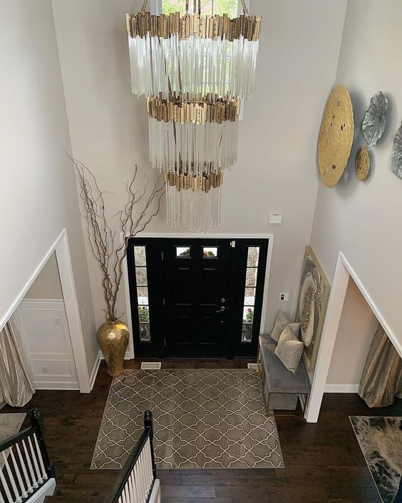 Large Elegant Multi-Layers Glam Glass Chandelier for High-Ceiling Staircase / entryway / living / meeting Room