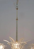 Vintage Italian 6-Arm Glass Chandelier for Low-Ceiling Bedroom / dining Room