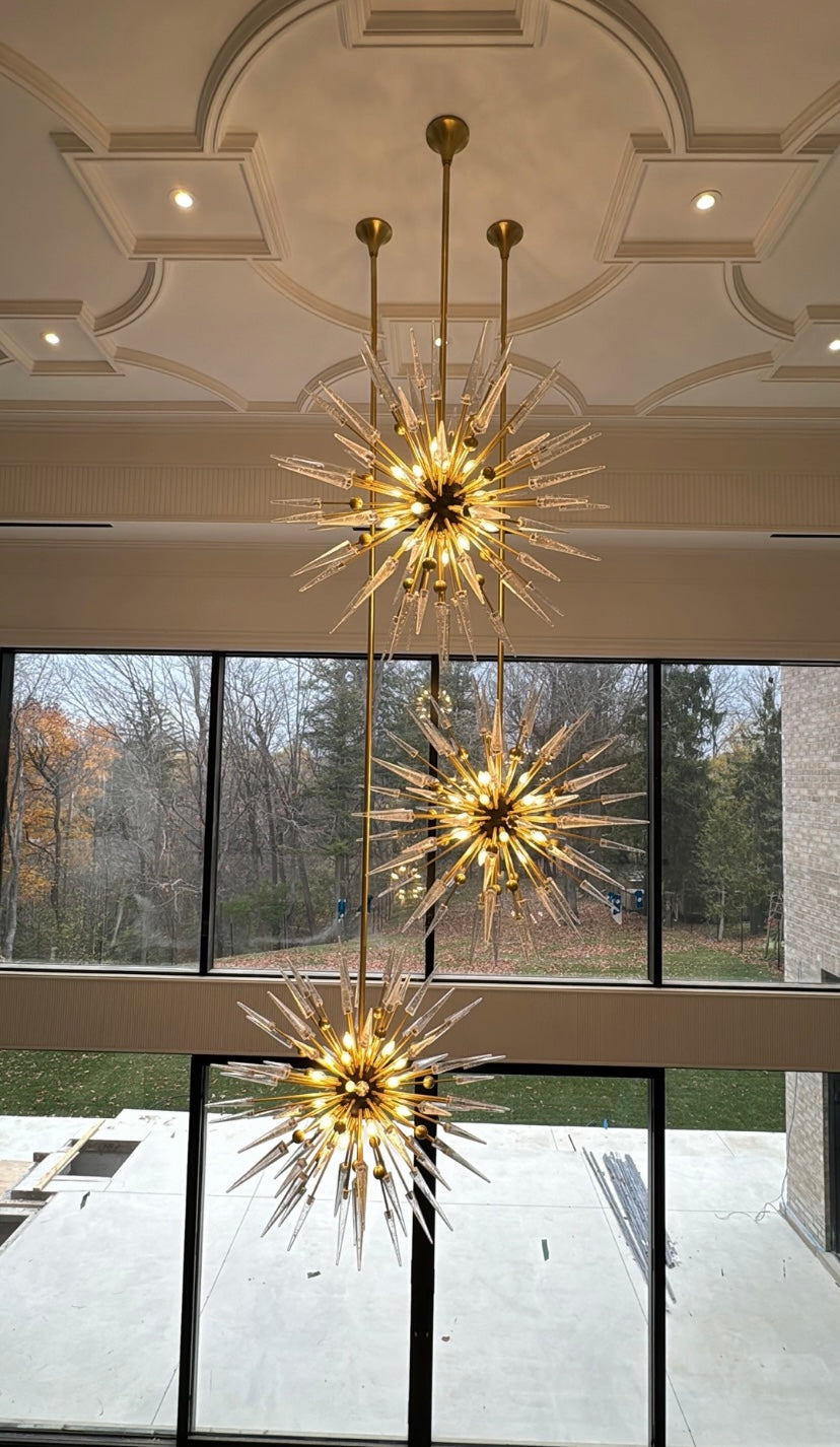 Modern Sputnik Sphere Crystal Chandelier for Low-Ceiling