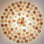 Prismatico 91 Elements Amber and Amethyst Compact Glass Chandelier 25"
