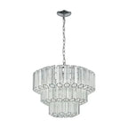 Modern Art Design 4 / 7-Light Smoky Gray / clear Layered Glass Chandelier