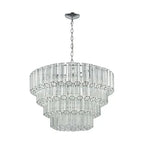 Modern Art Design 4 / 7-Light Smoky Gray / clear Layered Glass Chandelier