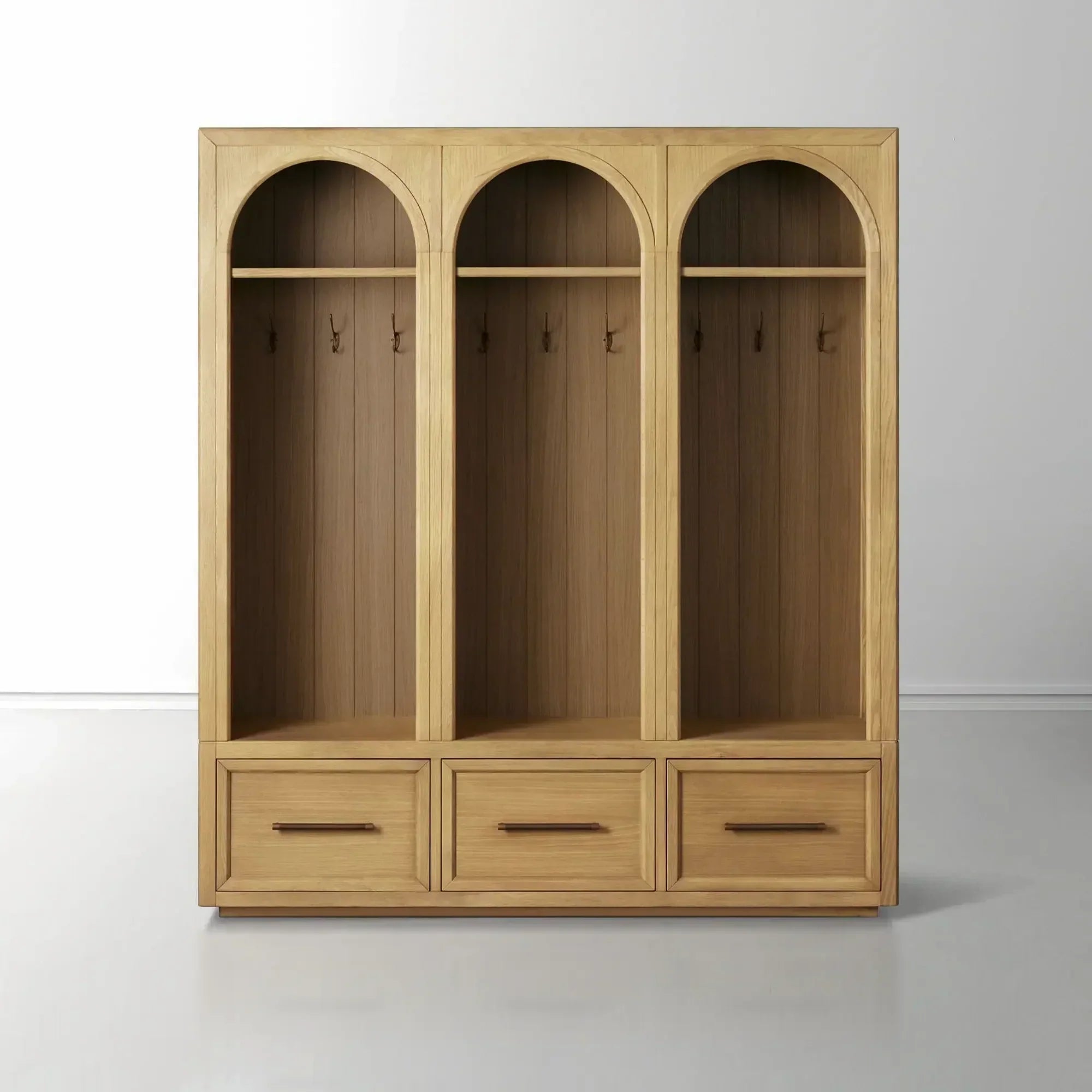 Hattie Triple Entryway Cabinet in Oak 69.75-Inchw