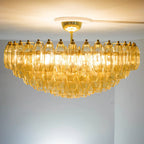 Prismatico 12-Light Amber Ceiling Lamp 35"