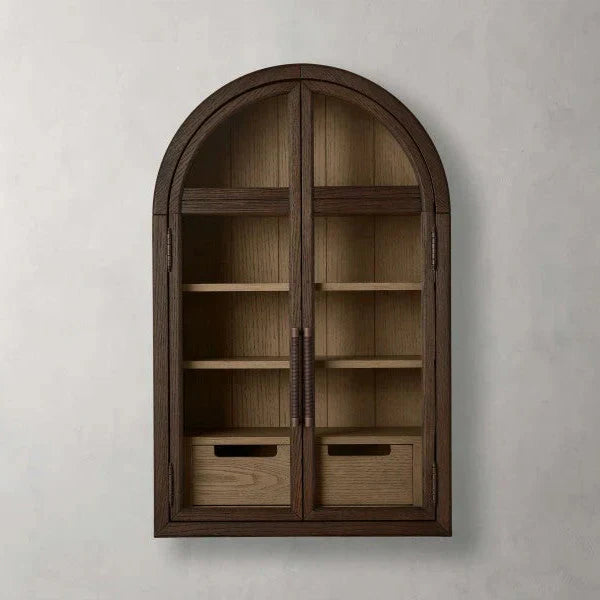 Hattie Wall Mounted Cabinet in Oak 24-Inchw
