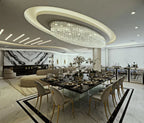 Light Luxury Round / oval Flush Mount Crystal Chandelier
