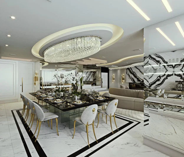Light Luxury Round / oval Flush Mount Crystal Chandelier