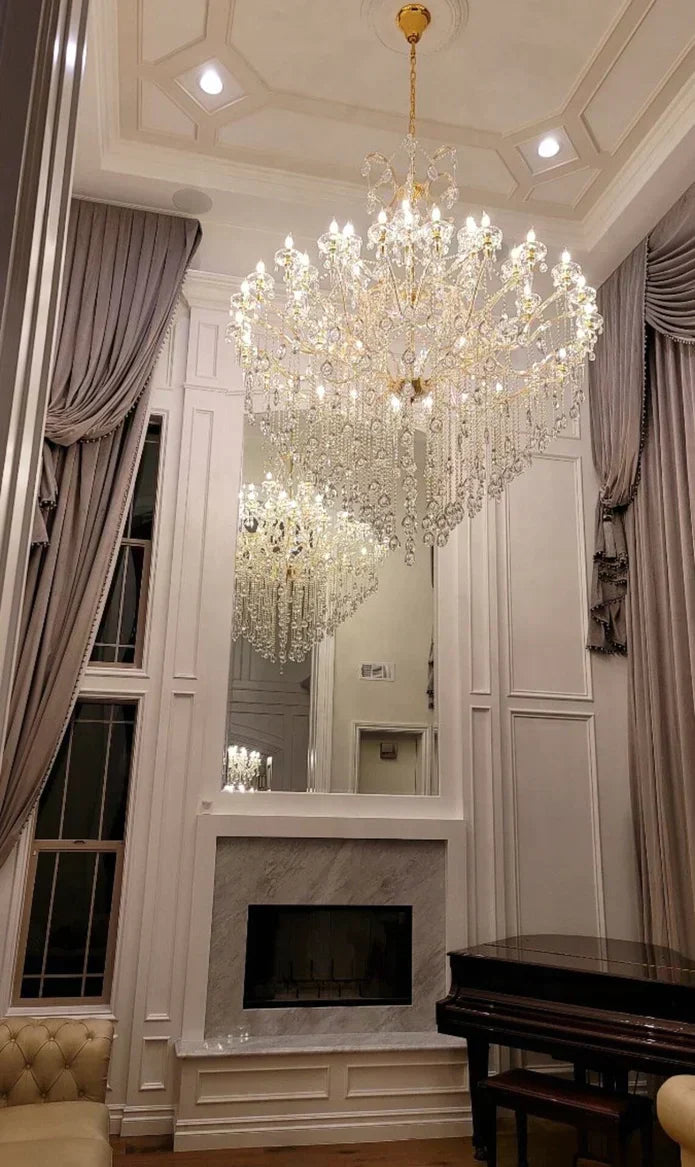 Classic Modern Multi-Layers Crystal Chandelier for Staircase / foyer / villa
