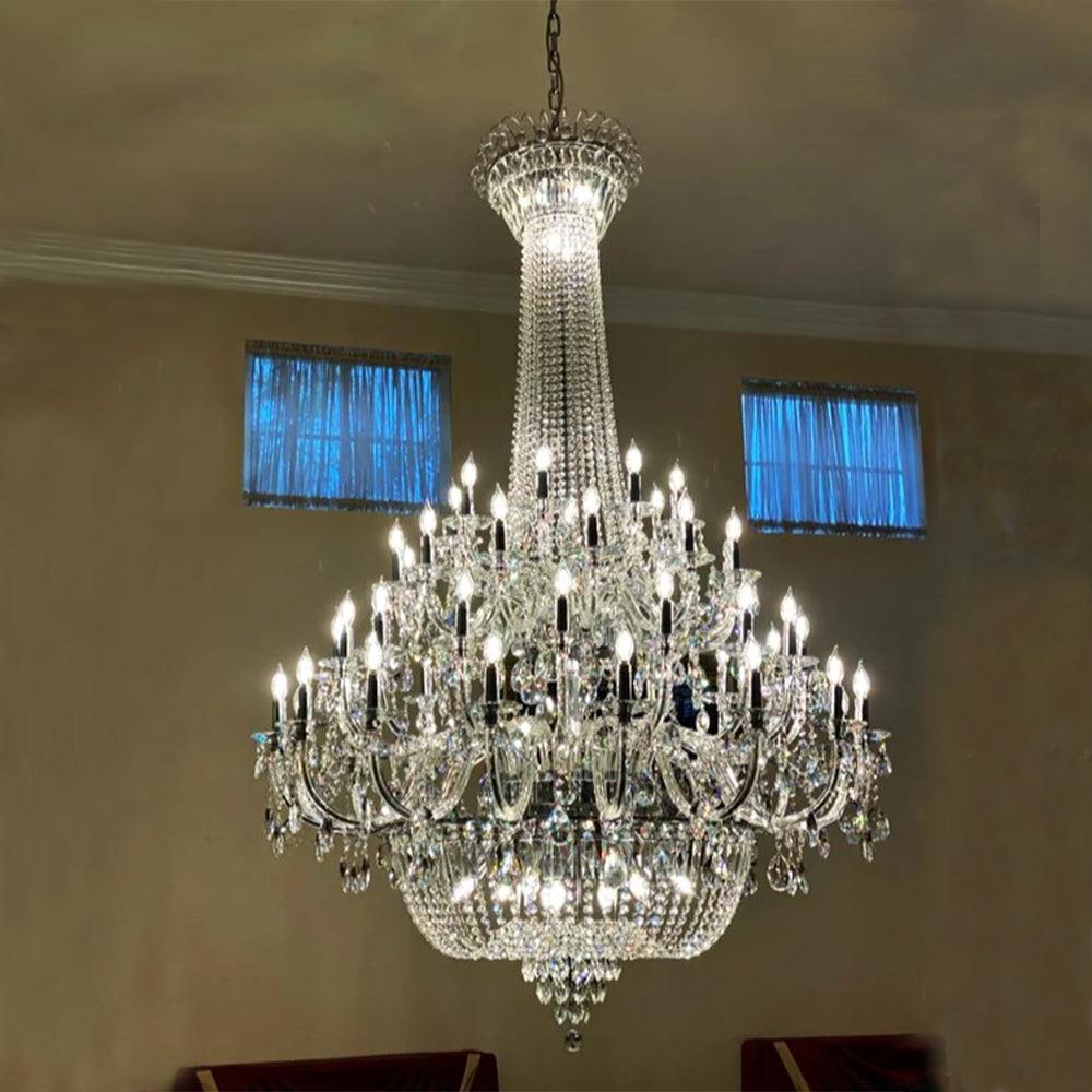 Extra Large European-Style Multi-Layers Candle Luxury Crystal Chandelier Gold Art Foyer / staircase Decorative