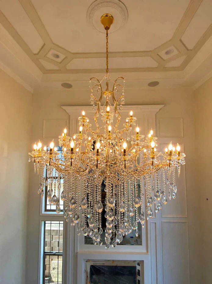 Classic Modern Multi-Layers Crystal Chandelier for Staircase / foyer / villa