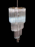 Murano Glass Chandelier – Spiral – 54 Prisms – Transparent