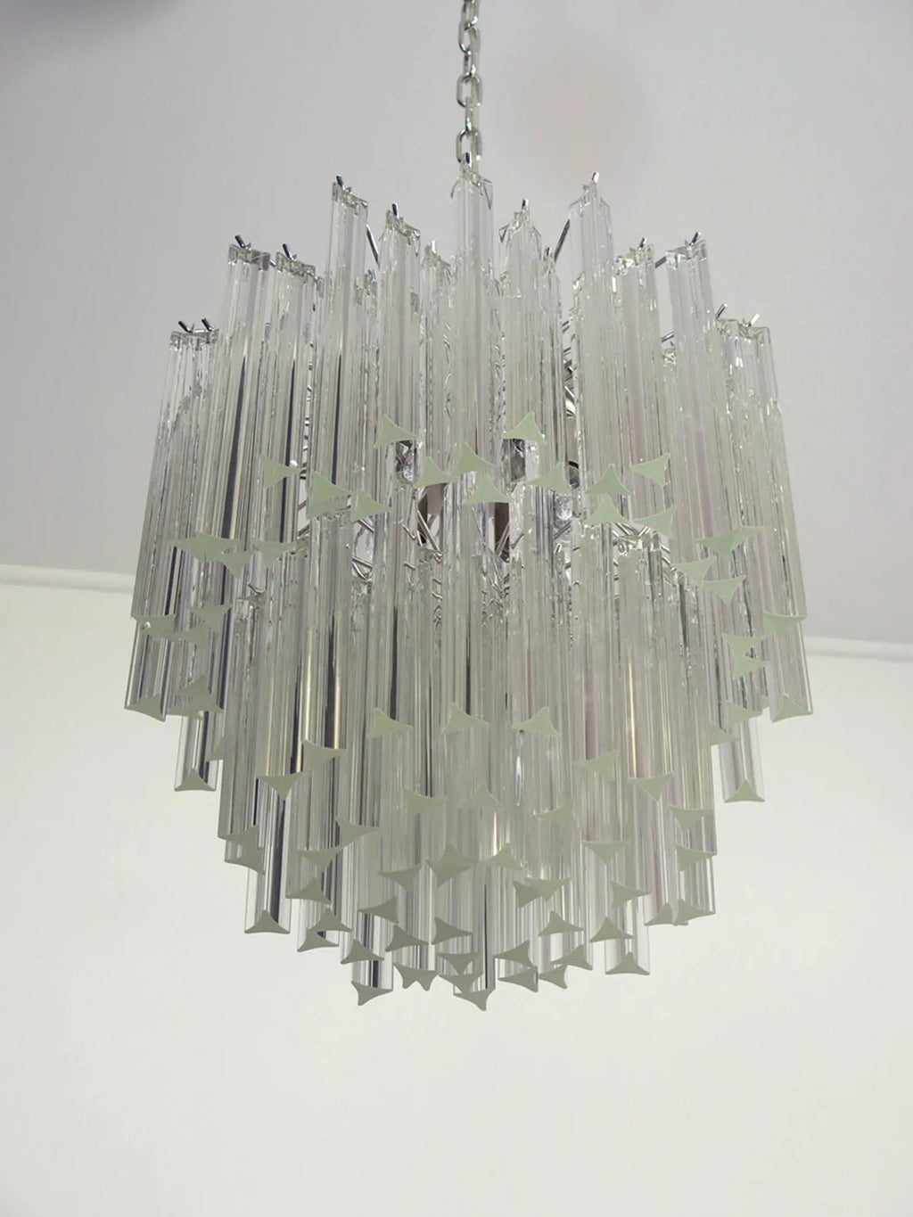 Murano Glass Chandelier – Arianna -107 Prisms – Transparent