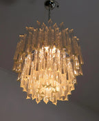 Murano Glass Chandelier – Arianna -107 Prisms – Transparent