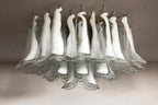 Murano Ceiling Lamp – 64 Petals – Transparent / white