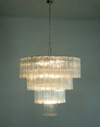 Murano Glass Chandelier – 78 Tubes – Transparent